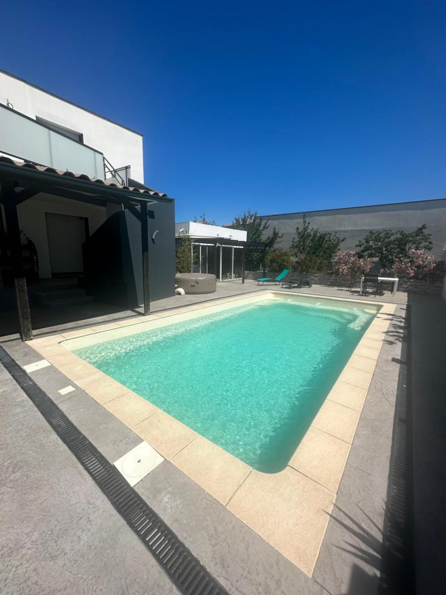 Superbe Appartement Avec Piscine Et Spa Privatif Villeneuve-lès-Béziers Exterior foto